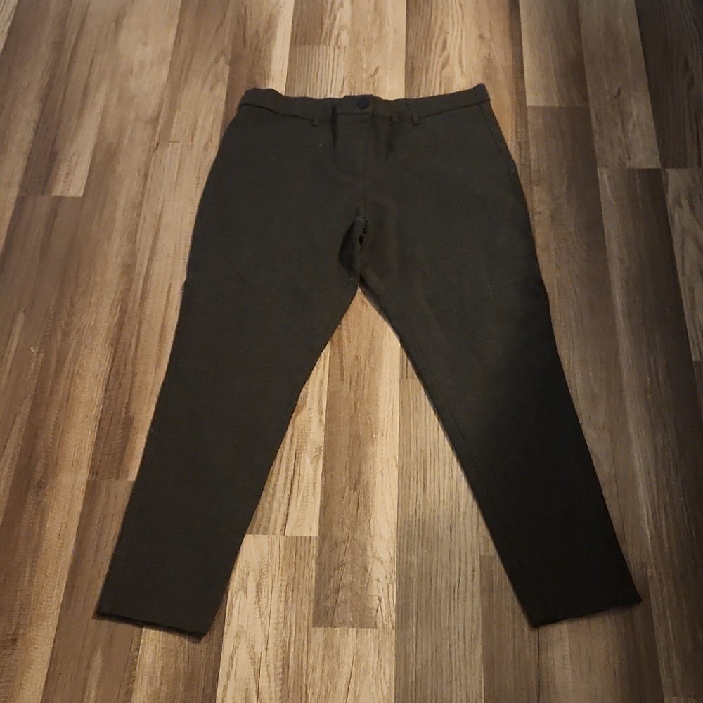 Mario Serrani Italy Dress Pants Stretch Size L Inseam 26' Charcoal Gray Pockets